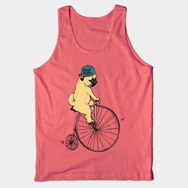 Pug Ride Tank Top by huebucket